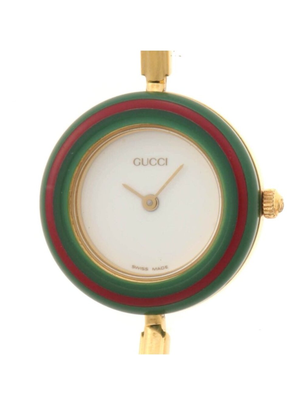 Gucci Change Bezel Bangle Watch 11/12.2 White Dial